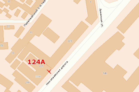 Схема рекламной плоскости по адресу Николаевская дор., 221 (высокий)