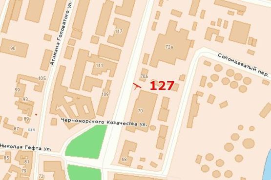 Схема рекламной плоскости по адресу ул. Черноморского казачества, 70/2