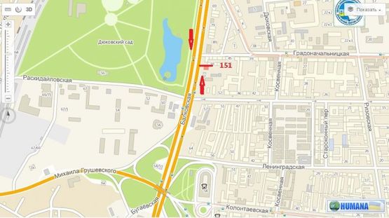 Схема рекламної площини за адресою ул. Балковская, 95 (к пересыпи)