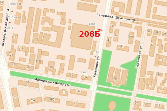 Схема рекламної площини за адресою ул.Краснова - Адмиральский пр-кт (Гусак)