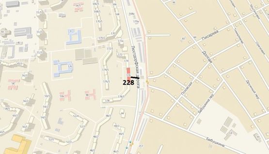 Схема рекламної площини за адресою Люстдорфская дорога, 176 (напротив)