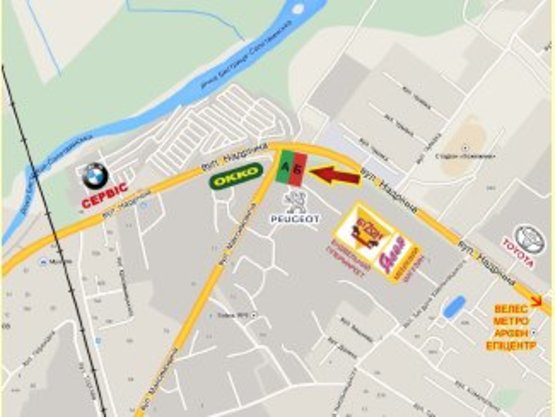 Схема рекламной плоскости по адресу Надрічна-Максимовича       перехрестя Схема рекламной плоскости по адресу Надрічна-Максимовича       перехрестя