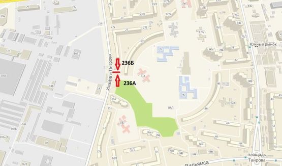 Схема рекламної площини за адресою ул. Ильфа и Петрова, 31/1