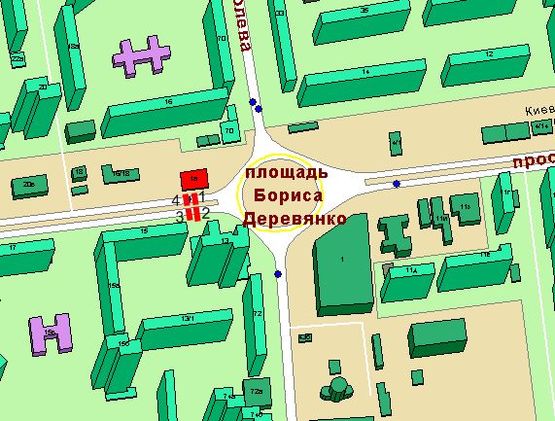 Схема рекламной плоскости по адресу пр-т Ак.Глушко -МакДональдс Чебурашка (на пл. Деревянко)