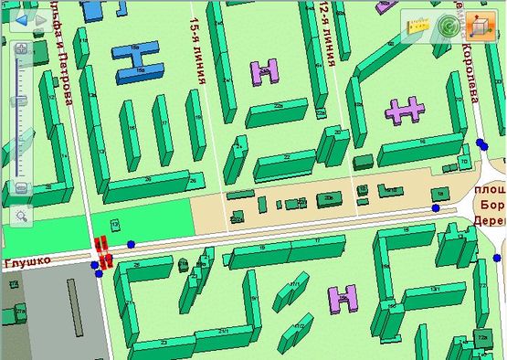 Схема рекламной плоскости по адресу пр-т Ак.Глушко, 25 - ул. Ильфа и Петрова Чебурашка (на МакДональдс)