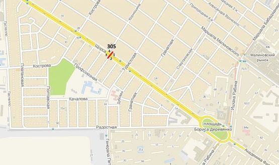 Схема рекламної площини за адресою ул. Щорса - ул. Корнюшина (правая из города)