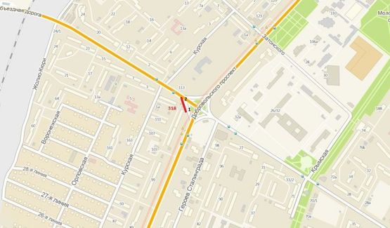 Схема рекламной плоскости по адресу Пр. Добровольского - ул. Ак. Заболотоного, 1 (левая)