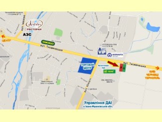 Схема рекламной плоскости по адресу Тисминецька     перед знаком Івано-Франківськ (лівий) №5