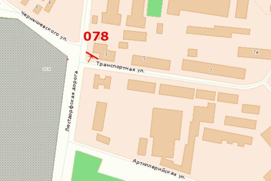 Схема рекламной плоскости по адресу Люстдорфская дор. / ул. Транспортная