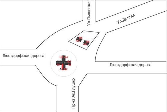 Схема рекламной плоскости по адресу 7 ст. Люстдорфской дор. ВЕРТОЛЕТ