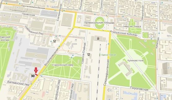 Схема рекламной плоскости по адресу ул. Водопроводная - Старосенная площадь