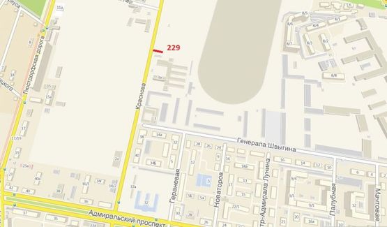 Схема рекламной плоскости по адресу ул. Краснова - Сельскохозяйственный институт