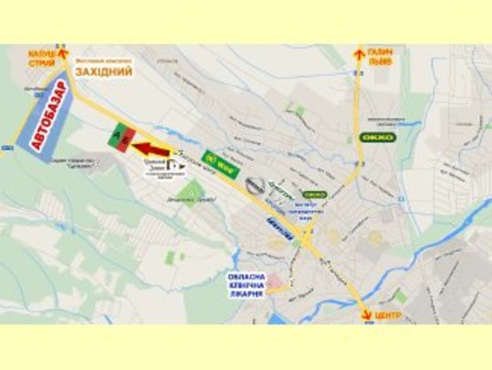 Схема рекламної площини за адресою Калуське шосе (гот. Чорний Замок)   виїзд