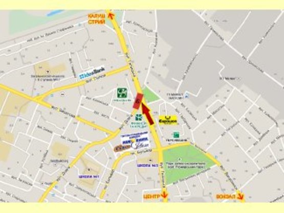 Схема рекламной плоскости по адресу Галицька - Довга перехрестя