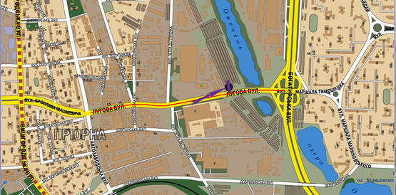 Схема рекламной плоскости по адресу ул.Луговая напротив „Каравана” направление Оболони Схема рекламной плоскости по адресу ул.Луговая напротив „Каравана” направление Оболони