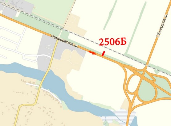 Схема рекламной плоскости по адресу Немировское шоссе,1 Схема рекламной плоскости по адресу Немировское шоссе,1