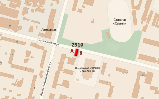 Схема рекламной плоскости по адресу ул. В.Порика Схема рекламной плоскости по адресу ул. В.Порика