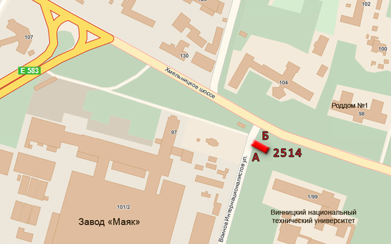 Схема рекламної площини за адресою ул. Воинов Интернационалистов Схема рекламної площини за адресою ул. Воинов Интернационалистов