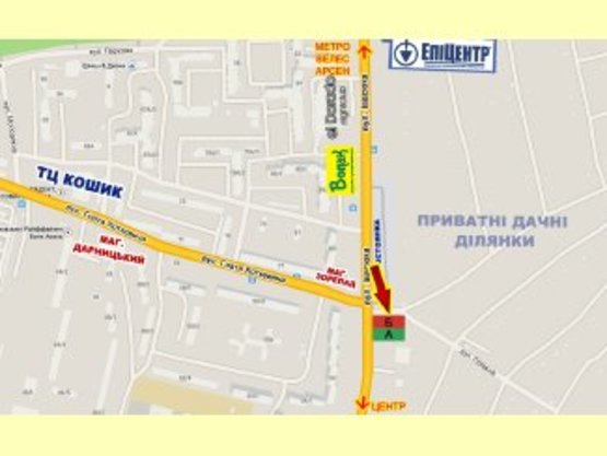 Схема рекламної площини за адресою Iвасюка   навпроти буд.№54