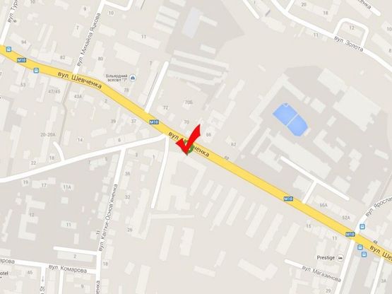 Схема рекламної площини за адресою вул.Шевченка, 31-вул.Бортнянського