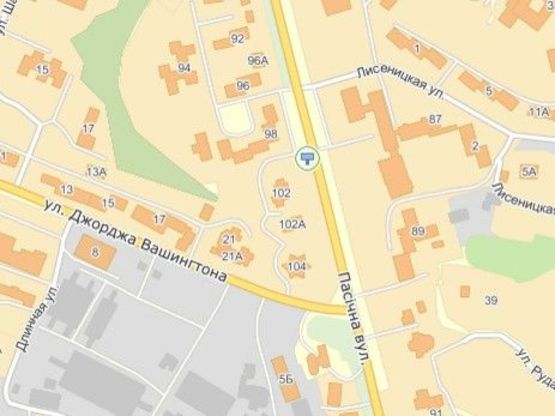 Схема рекламной плоскости по адресу вул.Пасічна 98-вул.Дж.Вашингтона