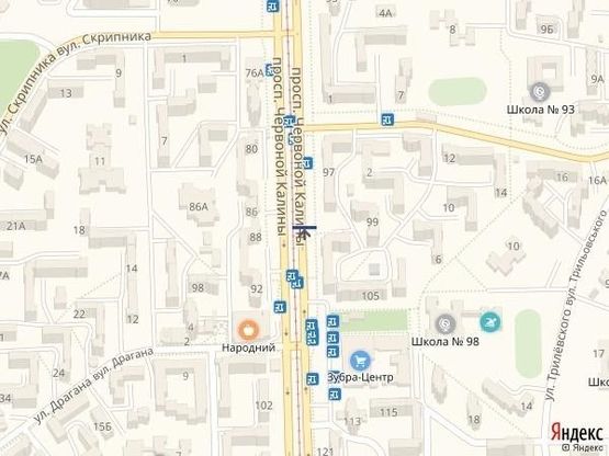 Схема рекламной плоскости по адресу пр.Червоної Калини, 103