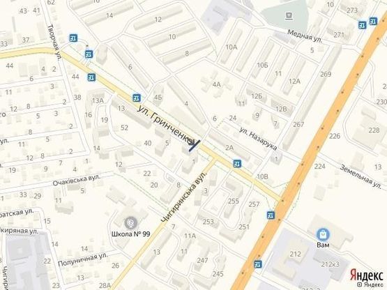 Схема рекламної площини за адресою вул.Грінченка, 1 Схема рекламної площини за адресою вул.Грінченка, 1