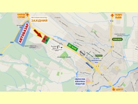 Схема рекламной плоскости по адресу Калуське шосе (гот. Чорний Замок)