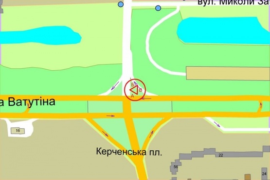 Схема рекламної площини за адресою Ватутина проспект / Маяковского проспект (тр.развязка) Схема рекламної площини за адресою Ватутина проспект / Маяковского проспект (тр.развязка)