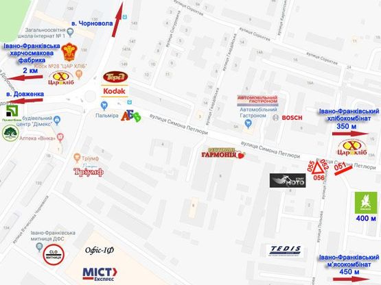 Схема рекламной плоскости по адресу Петлюри - Польова Схема рекламной плоскости по адресу Петлюри - Польова