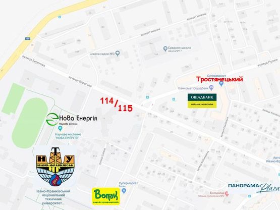 Схема рекламной плоскости по адресу Набережна - Берегова Схема рекламной плоскости по адресу Набережна - Берегова