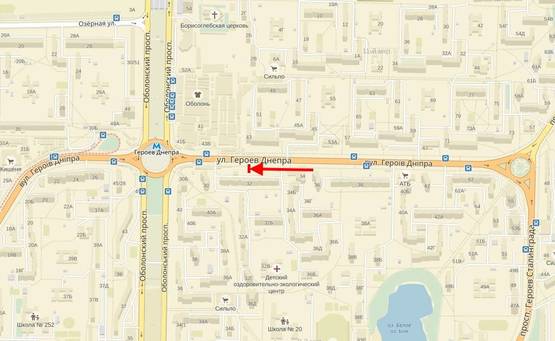 Схема рекламной плоскости по адресу Героїв Дніпра вул., 32