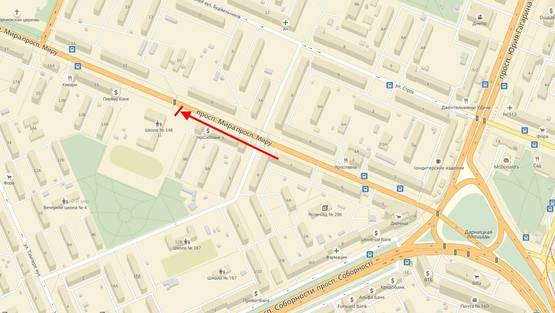 Схема рекламної площини за адресою Миру пр., 11