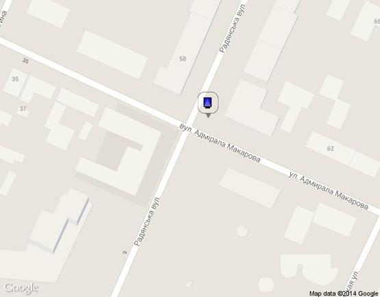 Схема рекламної площини за адресою вул. Соборна - вул. Адм. Макарова Схема рекламної площини за адресою вул. Соборна - вул. Адм. Макарова