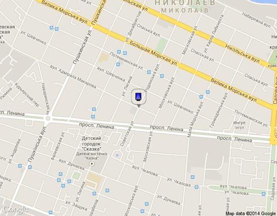 Схема рекламной плоскости по адресу вул. Соборна - вул. Адм. Макарова