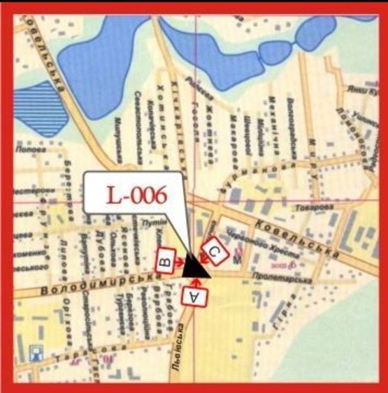 Схема рекламной плоскости по адресу кільце Львівська - Володимирська Схема рекламной плоскости по адресу кільце Львівська - Володимирська