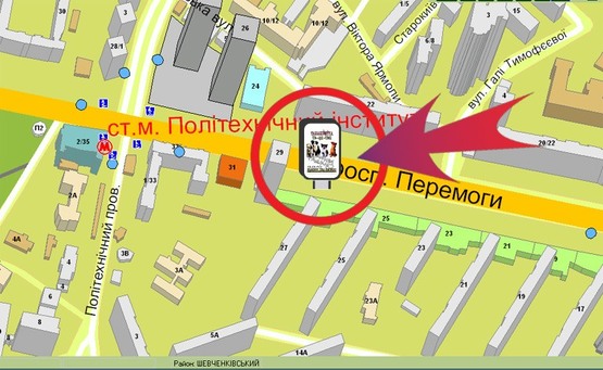 Схема рекламной плоскости по адресу Пр-т  Перемоги, 27а / "Інтертоп"