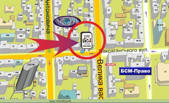 Схема рекламной плоскости по адресу Вул. Саксаганського, 20 / Червоноармійська ("Кампай")