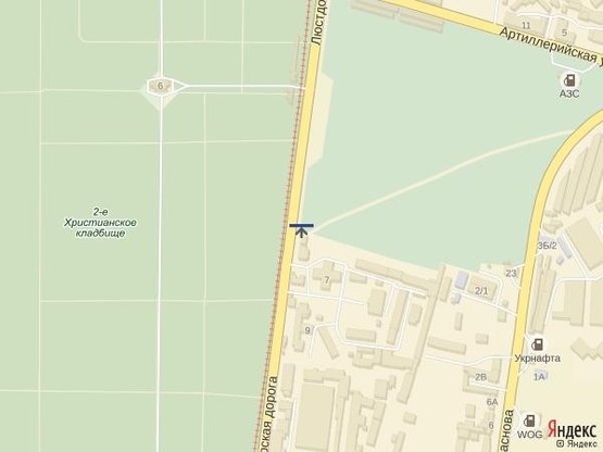 Схема рекламной плоскости по адресу ул.Водопроводная - Артиллерийский парк