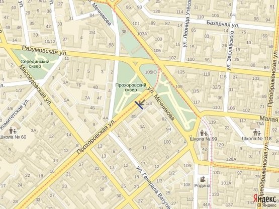 Схема рекламної площини за адресою Прохоровская, 5