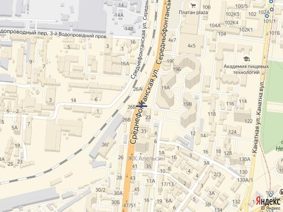 Схема рекламной плоскости по адресу Среднефонтанская ул - Чудо Город 1