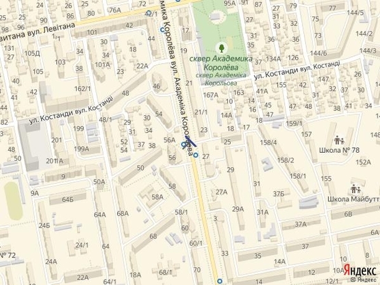 Схема рекламної площини за адресою Королева,23 Схема рекламної площини за адресою Королева,23