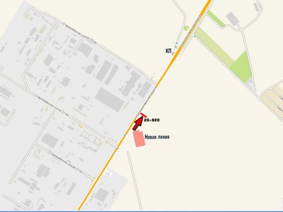 Схема рекламной плоскости по адресу Одесса - Николаев 20 км + 920 м
