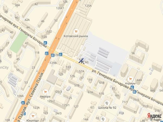 Схема рекламной плоскости по адресу Бочарова, 60 А