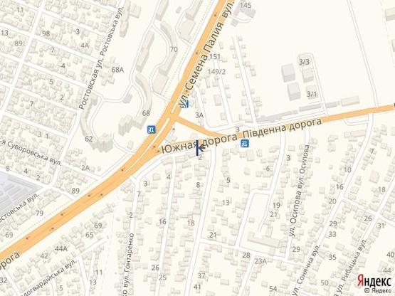 Схема рекламної площини за адресою Одесса - Южный 14+000 Б