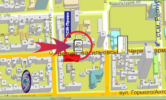 Схема рекламної площини за адресою Вул. Червоноармійська, 52 ("Вагон-ресторан")