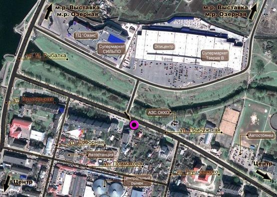 Схема рекламной плоскости по адресу вул.Прибузька біля нового мосту на "Эпицентр". неподалік: "Епіцентр", супермаркет "Таврія В", "Сільпо", ТРЦ "Оазис", центральний ринок, елітна забудова "Набережний квартал", "Атлант" (центр) Схема рекламной плоскости по адресу вул.Прибузька біля нового мосту на "Эпицентр". неподалік: "Епіцентр", супермаркет "Таврія В", "Сільпо", ТРЦ "Оазис", центральний ринок, елітна забудова "Набережний квартал", "Атлант" (центр)