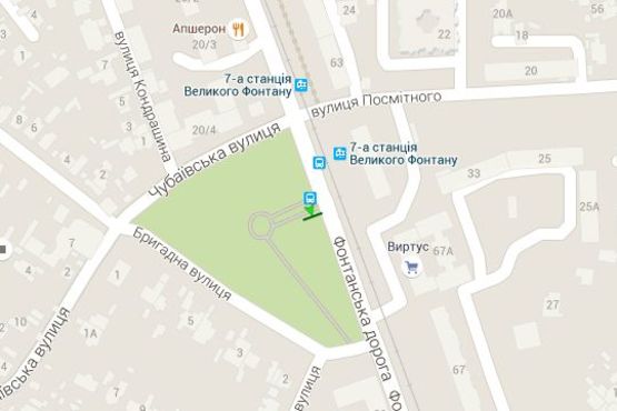 Схема рекламной плоскости по адресу Фонтанська дорога, (7-а Станція)