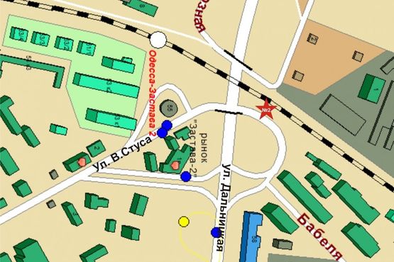 Схема рекламної площини за адресою ул. Дальницкая/ ул. В.Стуса №2 Схема рекламної площини за адресою ул. Дальницкая/ ул. В.Стуса №2