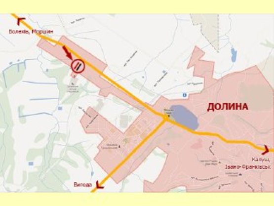 Схема рекламної площини за адресою вул.Хмельницького (поворот на обїзну) ст.А